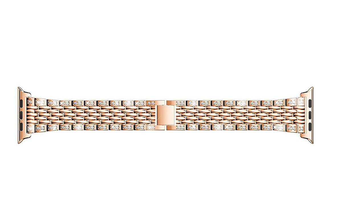 XZZ Stainless Steel Watch Band Quick Release Wristbands for Apple IWatch Series SE/1/2/3/4/5/6 For Women Men-Rose Gold