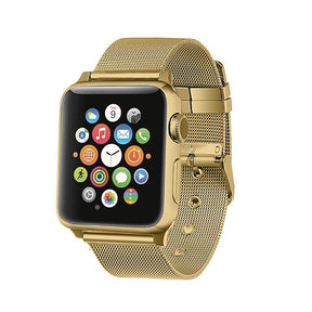 Buckle Metal Mesh Watch Watch Band For Apple Watch SE/6/5/4/3/2/1(Gold)