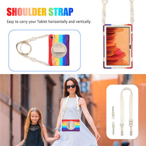 Samsung Tablet Case With Pencil Stand+Rotating Stand+Shoulder Strap For Tab A7 10.4 T500/T505/T507/T505N-Red