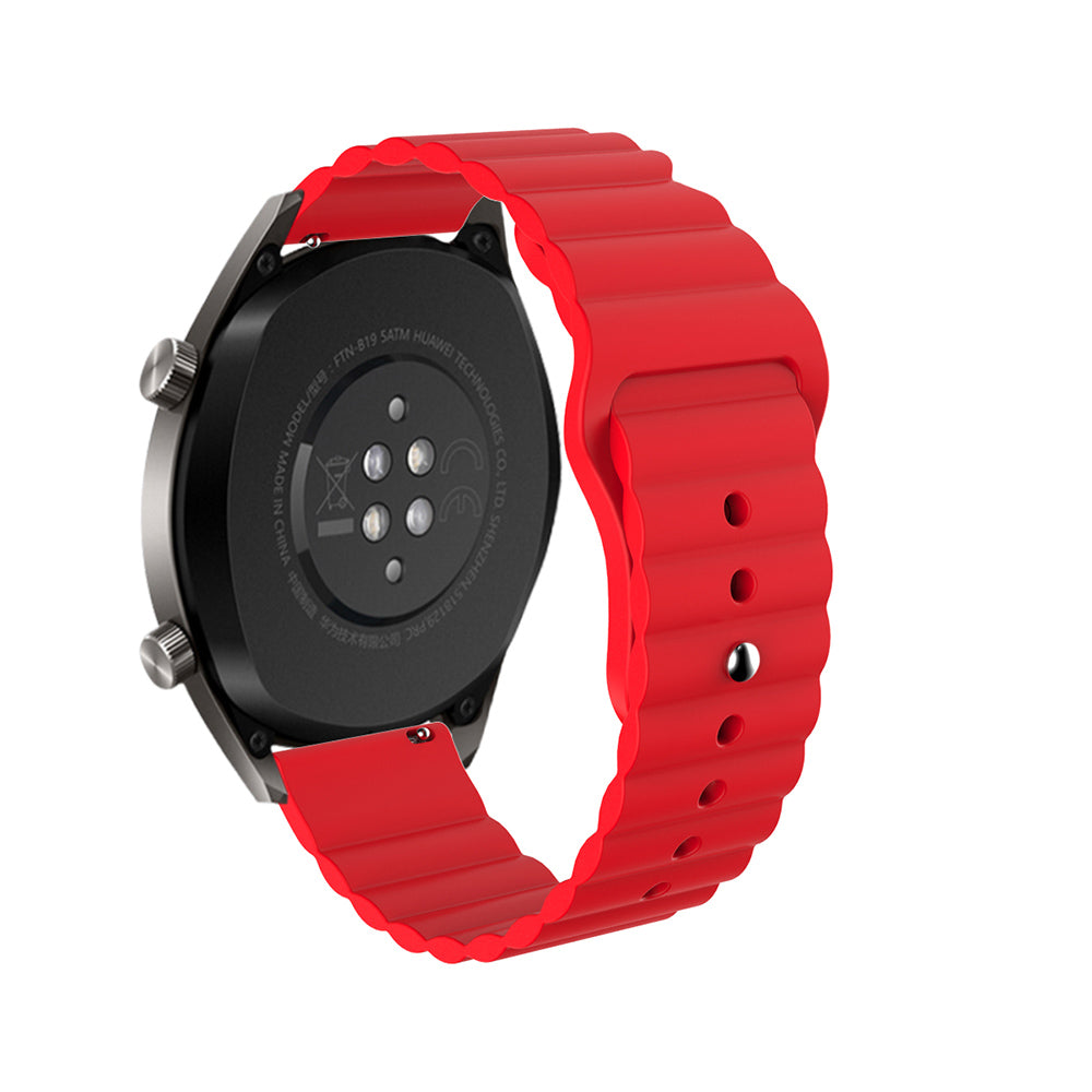 Wave Style Silicone Watch Band For Samsung Galaxy Watch 42/46mm Gear S3 Frontier/Classic(Red)
