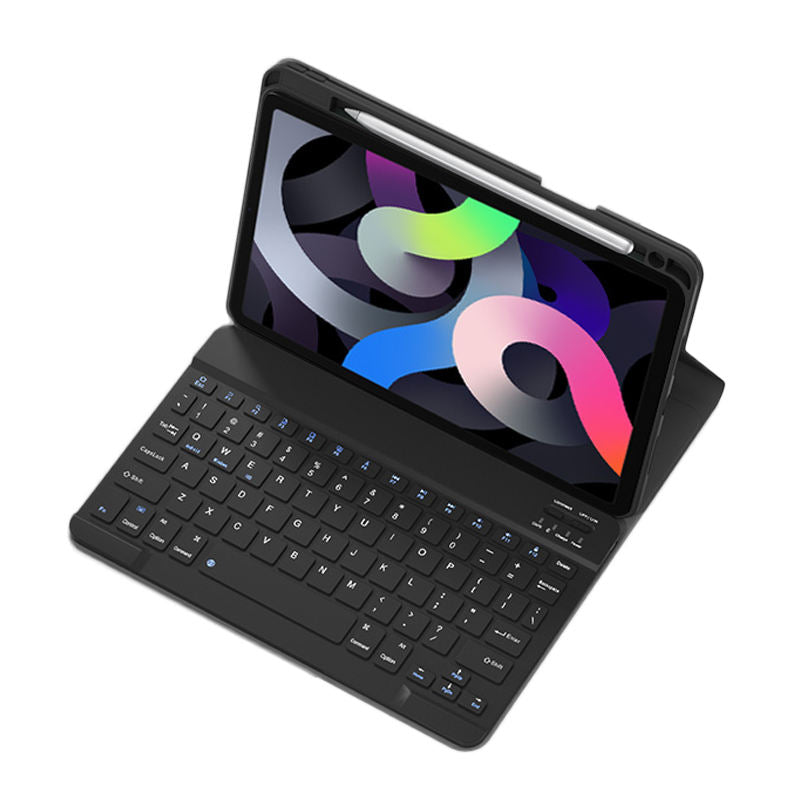 Removable Square Keyboard Case For iPad with Pen Slot Wireless BT Lightweight Case-Black