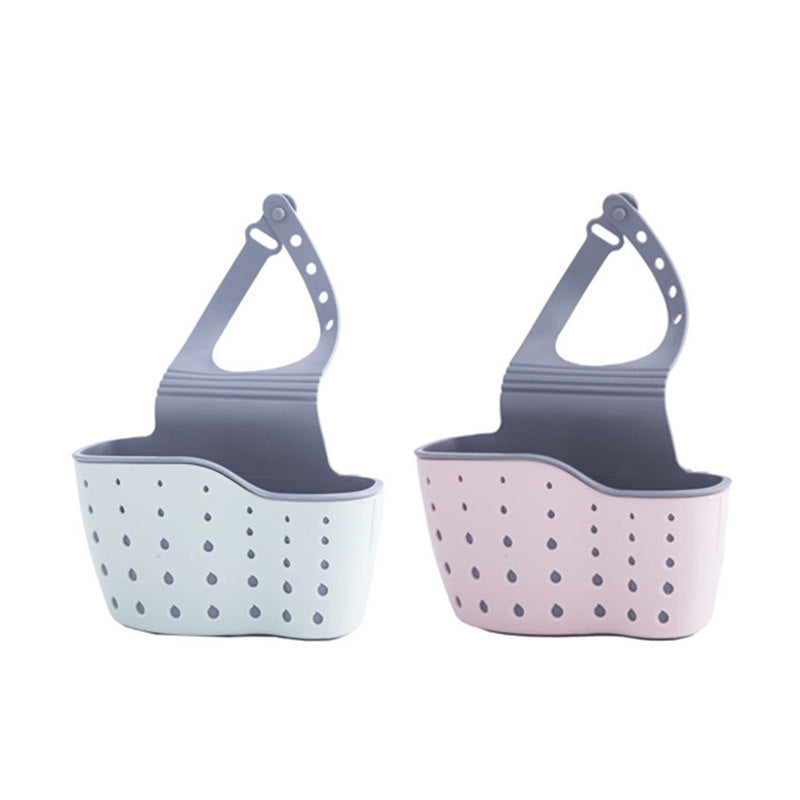 2 Pcs Kitchen Sink Sponge Holder Hanging Ajustable Faucet Caddy-Blue Pink