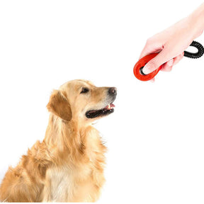 2Pcs Pet Training Clicker with Wrist Strap for Dog Training -Black + Orange