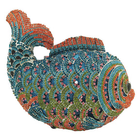 Mini Women Fish Evening Bags Crystal Clutch Purse Rhinestone Handbags with Chain-17