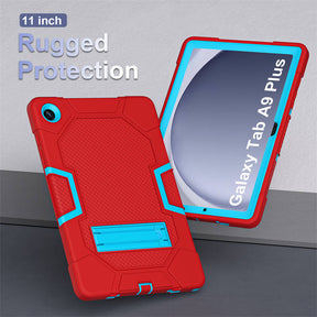 Silicone Tablet Case with Stand for Samsung Galaxy Tab A9 Plus 2023-RedBlue