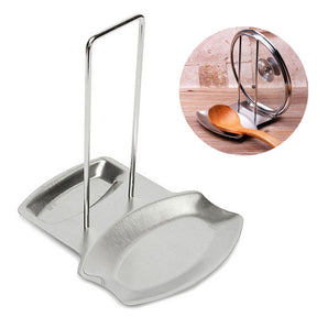 Home & LivingStainless Steel Pan Lid Holder for Pots and Spoon Rest Shelf Kitchen Storage Tool
