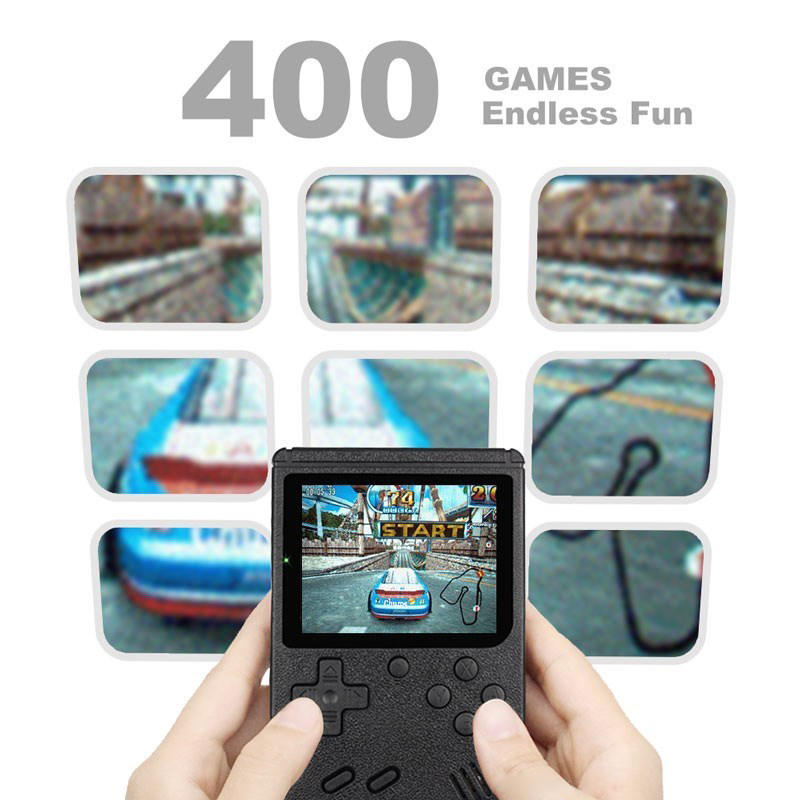 Retro Handheld Game Console with 400 Classical FC Games Support for Connecting TV-White