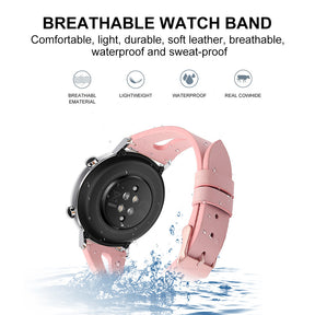 Leather Bands WIth Breathable Hole For Samsung S3/Galaxy Watch 46mm(Pink)