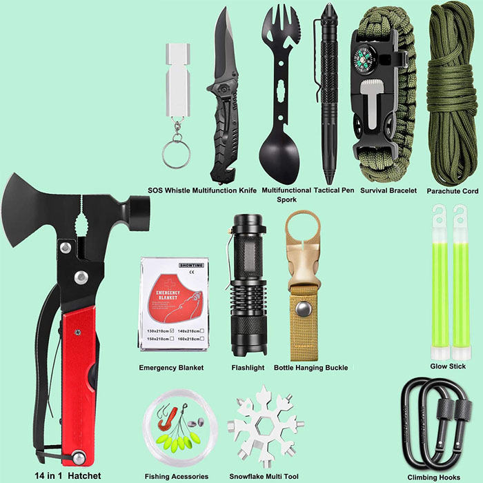 32 In 1 Camping Survival Gear And Equipment Kit-T1