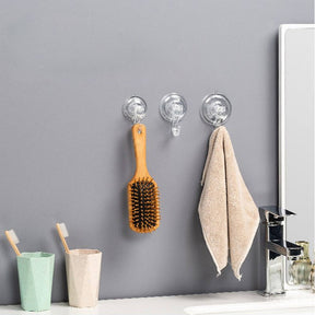 2 Pcs Bathroom Clear Suction Hooks Reusable Vacuum Suction Cup Hook Multi-Use for Home