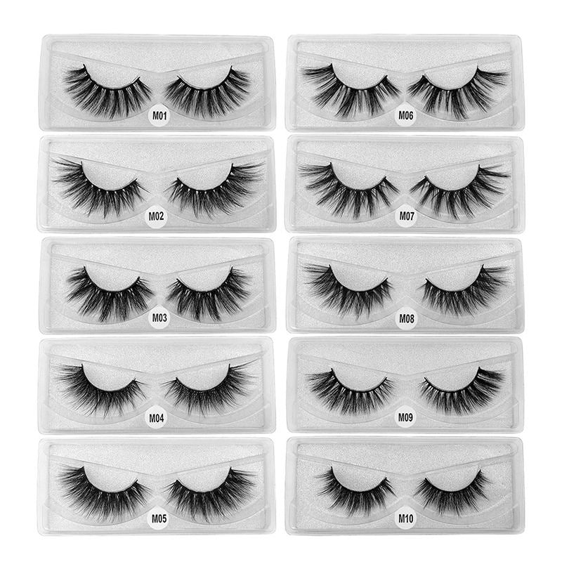 Eyelashes Faux 3D Makeup Cilios Thick Mink Natural False Lashes-Silver