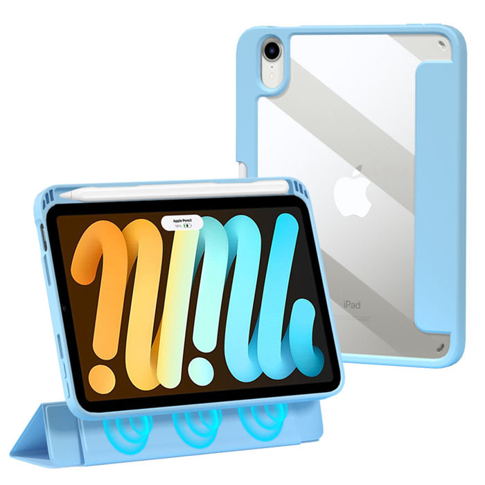 Transparent Magnetic Removable Cover For iPad 10th 2022 10.9 Ultra Slim Smart Case-Blue