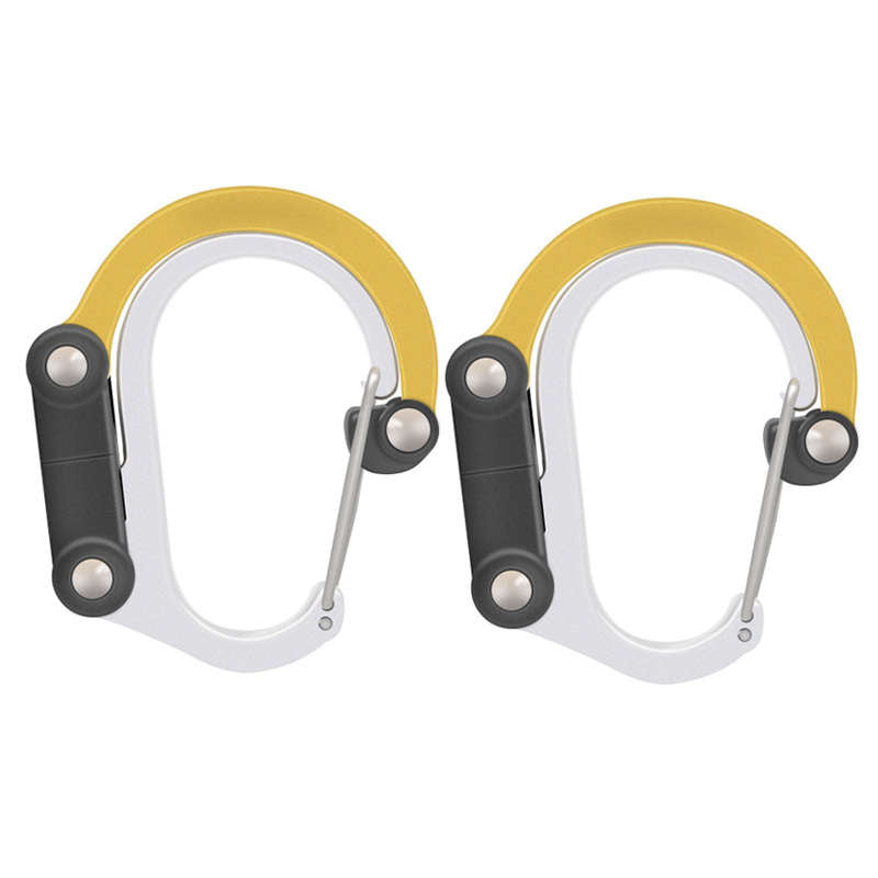 2Pcs Medium Carabiner Clip D Ring Hook for Camping Hiking-Gold