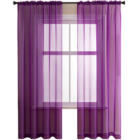 2 Panels Sheer Voile Rod Pocket Elegance Curtains for Living Room Bedroom-61
