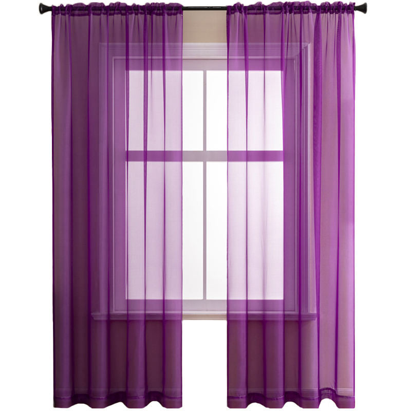 2 Panels Sheer Voile Rod Pocket Elegance Curtains for Living Room Bedroom-61