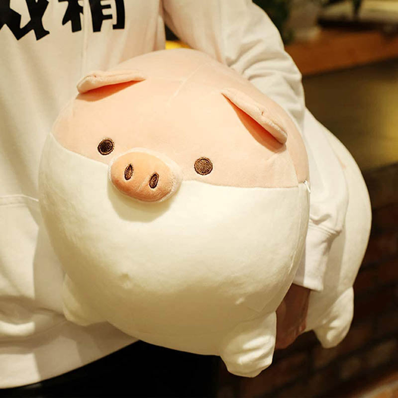 Soft Fat Pig Plush Hugging PillowCute Piggy Stuffed Animal Doll Toy Gifts for Bedding Kids Birthday-Pink