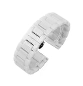 3 Rows Ceramic Watch Band With Butterfly Buckle For Samsung Galaxy Watch 42/46mm Gear S3 Frontier/Classic(White)