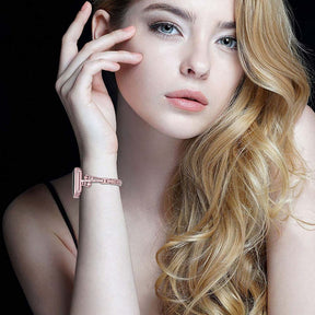 JCZ Watch Band Diamond Rhinestone Stainless Steel Wristbands for Apple IWatch Series 1/2/3/4/5/6/SE For Women-Rose Pink