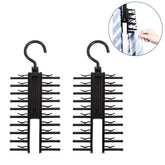 Tie Rack Holder Rotatable Organizer and Storage Rack 2 Pack -Black