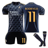 Real Madrid Away Jersey RODRYGO #11 Soccer Jersey Kids Adult 3Pcs Jersey Kits