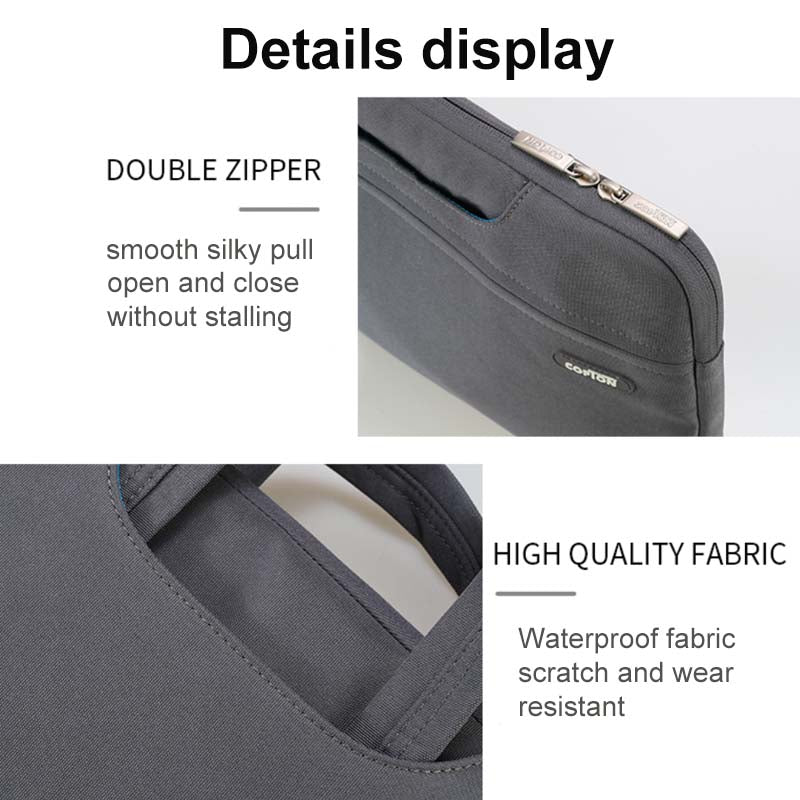 3Pcs Laptop Sleeve Carrying Bag Durable Water Resistant Computer Handbag-Black