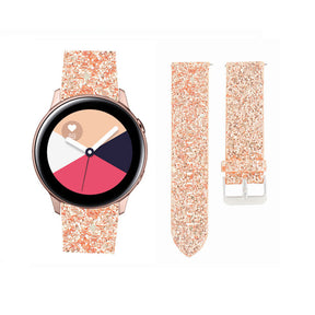 Glitter Leather Bands For Samsung S3/Galaxy Watch 46mm(Rose Gold)