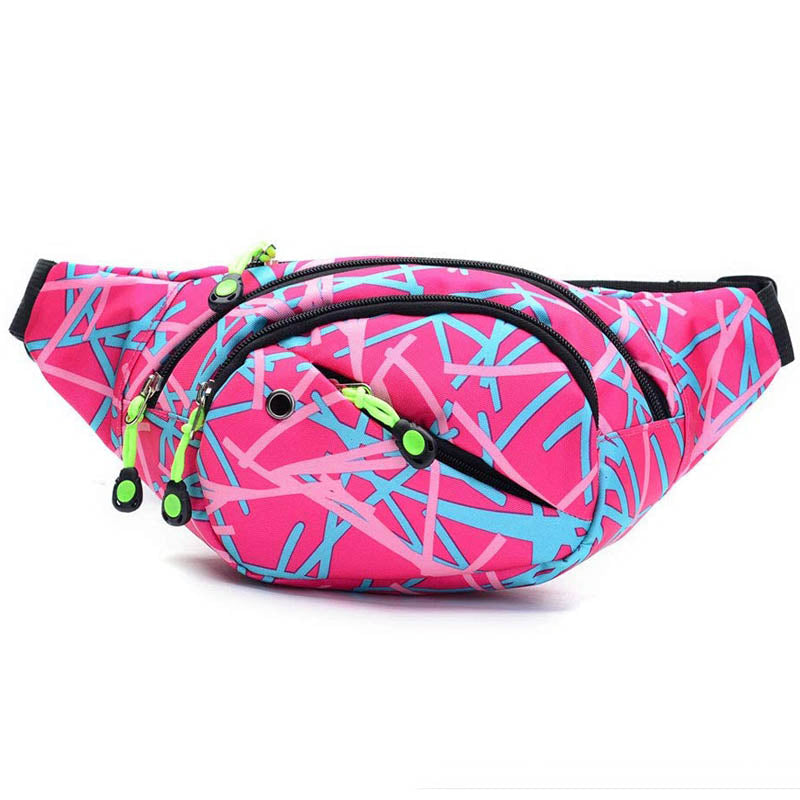 Fashion Waist Bag Casual Wallet with Adjustable Belt for Outdoor Events Running-Pink
