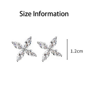 Pair of Fashion Petal Fairy Stud Earrings-Silver