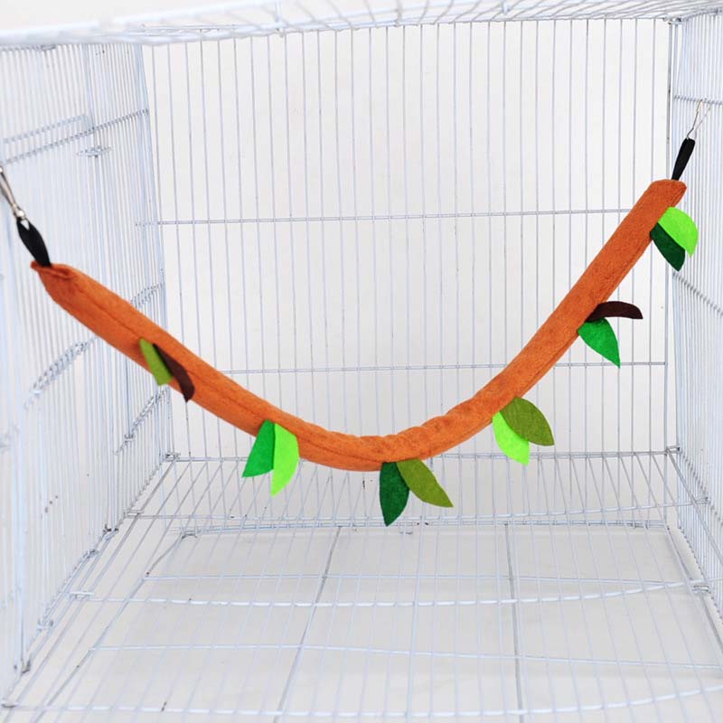 5pcs Hamster Hanging Cage Accessories Leaf Wood Hammock Ropeway Swing