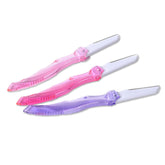 3 Pcs Foldable Eyebrow Razor and Face Razors-Rose/Pink/Purple