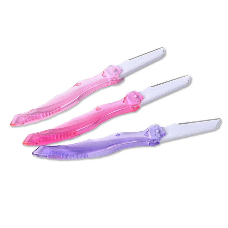 3 Pcs Foldable Eyebrow Razor and Face Razors-Rose/Pink/Purple