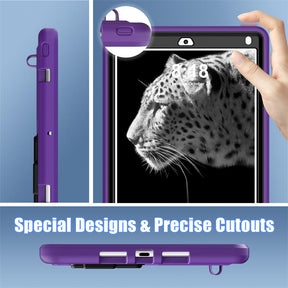 Tablet Case Rugged with Kickstand for iPad 6th/5th Generation 2018/2017-PurpleBlack