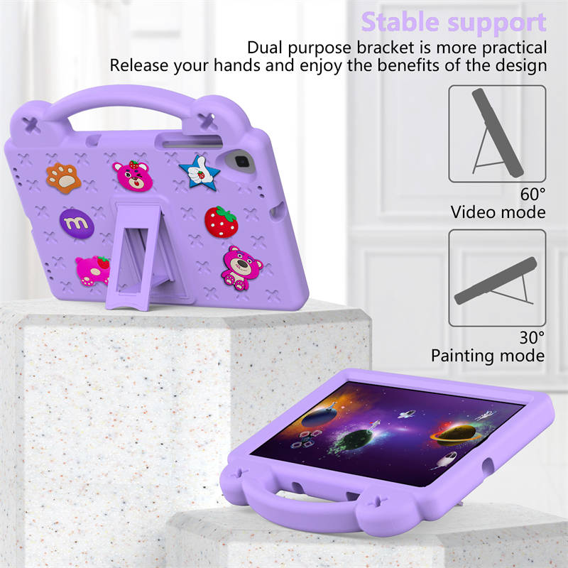 StrawberryTablet Case with Holder Shoulder Strap for Samsung 10.1 inch Galaxy Tab A T510/T515-LightPurple