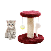 Cat Scratching Post Cat Tree with Sisal Covered Scratching Posts and Platform-Red