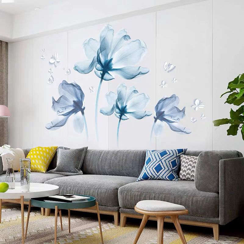 Creative Removable 3D Flower Wall Decals Romantic Floral Wall Sticker for Home Decoration