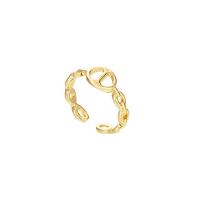 Letter Chain Rings Adjustable Opening Rings for Women Girls-I