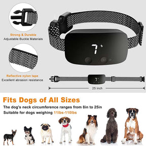 Bark Collar for Dogs Rechargeable Anti Barking Training Collar Adjustable Sensitivity-Black