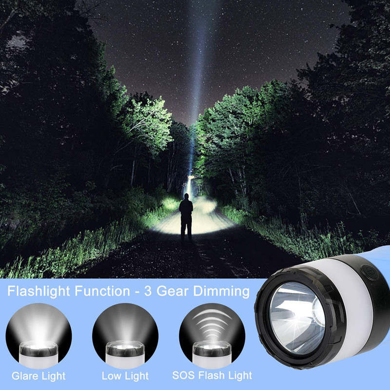 Portable LED Camping Lantern Bug Zapper for Hiking Tent Survival Kits-Blue