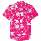 Cotton Regular Fit Short Sleeve Casual Hawaiian Shirt for Men-Pink