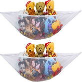 2 Packs Stuffed Animals Jumbo Toy Storage Hammock-White