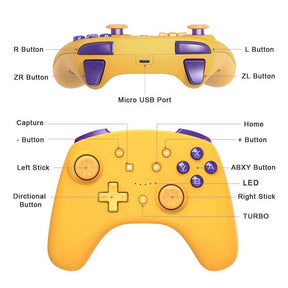 Wireless Controller with Turbo Wake-up Motion Vibratio for Nintendo Switch/Switch Lite/OLED-Yellow