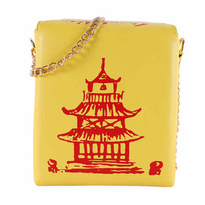 Fashion Crossbody Bag Chinese Takeout Box Style Clutch Bag for Girl-Yellow
