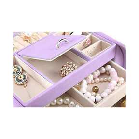 Princess Style Jewelry Box Multi-layer Large Capacity Fabulous Girls Gift-Taro Purple