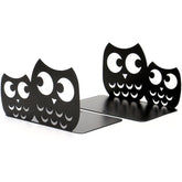 Owls Nonskid Bookends Art Desktop Organisation 1 Pair-Black