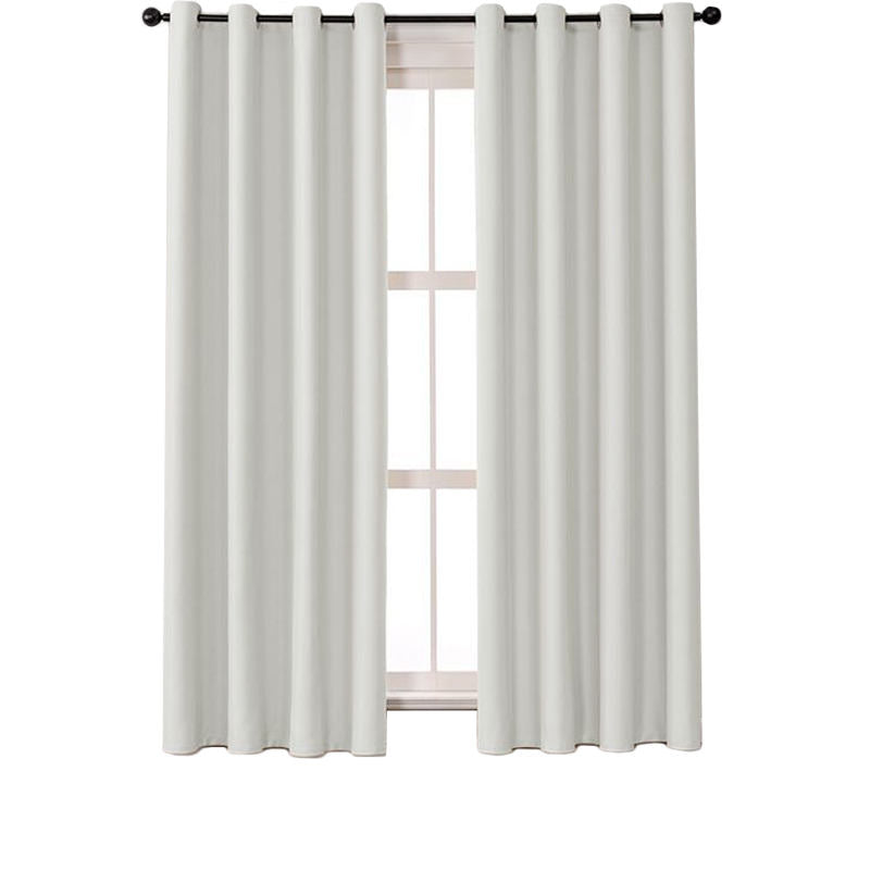 2 Panels Solid Color Blackout Curtains for Living Room-White
