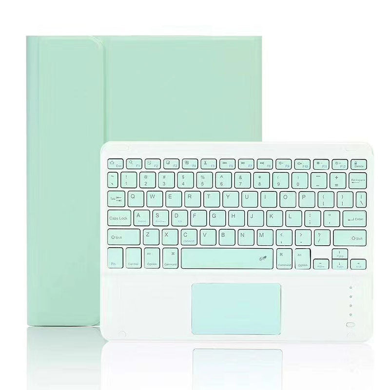 Keyboard Case For iPad with Touchpad Ultra Thin Silent With Numeric Bluetooth Wireless Keyboard Pen Slot-Green