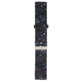 Glitter Leather Bands For Samsung S3/Galaxy Watch 46mm(Black)