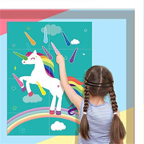 Unicorn Birthday Party Game with 35 Stickers, Children's Birthday Party Decorations