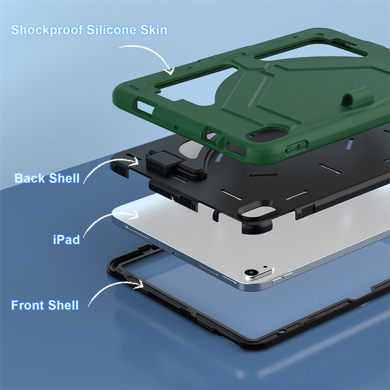 Kids Case Heavy Duty Shockproof with Kickstand for iPad 10th 2022-GreenBlack