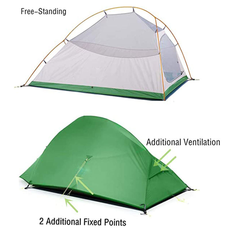 3 Person Camping Tent Lightweight Backpacking Waterproof Tent Easy Setup-Green